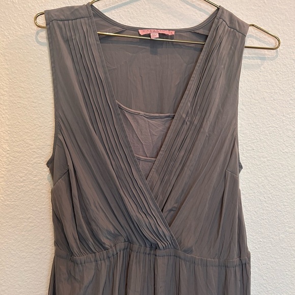 Calypso St Barth Grey Silky modal V-Neck minimalist detachable lining mini dress - Picture 2 of 7